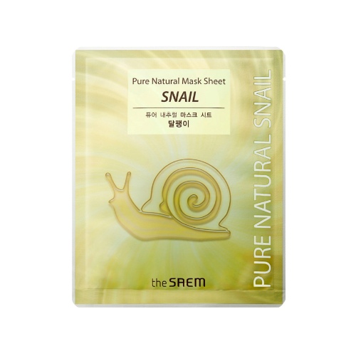 Листовая маска с фильтратом муцина улитки The Saem Pure natural mask sheet _snail