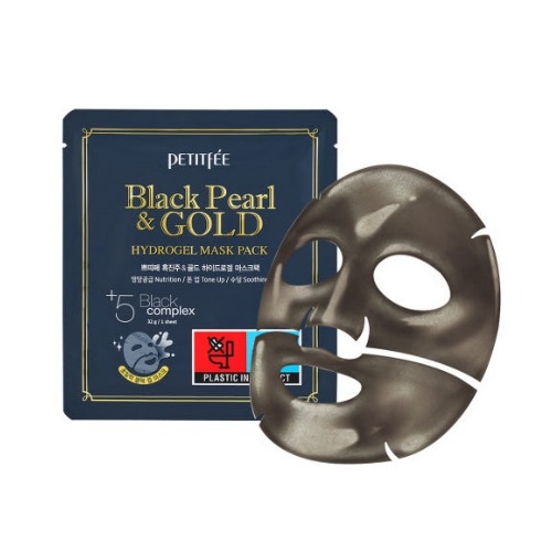 PETITFEE Black Pearl & Gold Hydrogel Mask Pack (5 sheets)