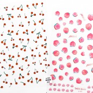 JelloJello Self Gel Nail Art Cherry & Peach Stickers 2 Types (CNS059/CNS060)