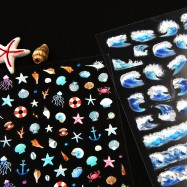JelloJello Self Gel Nail Art Ocean Wave Stickers 2 Types (CNS067/CNS068)